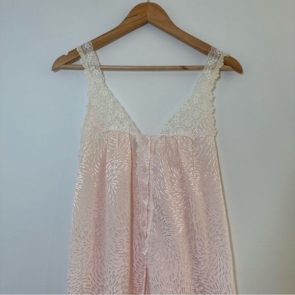 Vintage Christian Dior Pink Lace Trim Slip Dress Nightgown lingerie Large *flaws - Picture 3 of 9